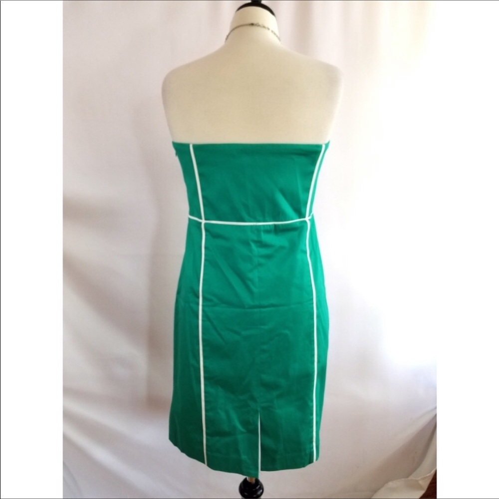 COPY - Strapless Green & white Floral Dress - Picture 2 of 8